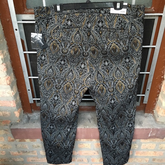 Lord & Taylor kelly ankle metallic print trouser - Picture 2 of 8